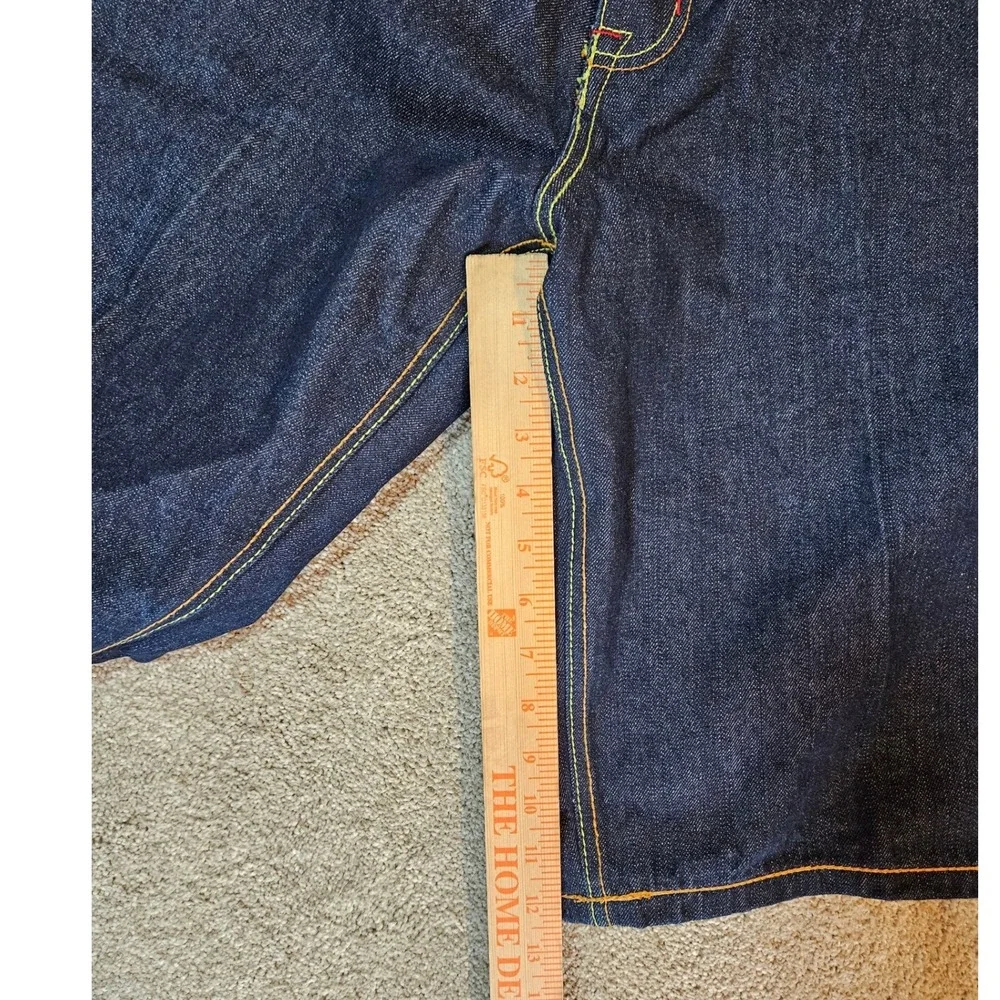 Coogi Denim Jorts Mens 36 Dark Wash Embroidered Baggy Skater Hip Hop Streetwear